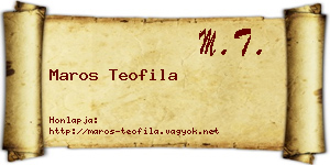 Maros Teofila névjegykártya